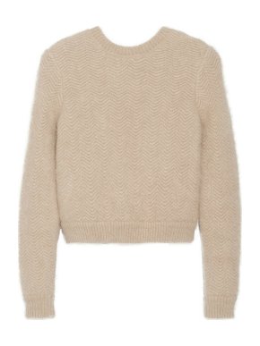Givenchy Angora Wool V-Back Chevron Knit Sweater