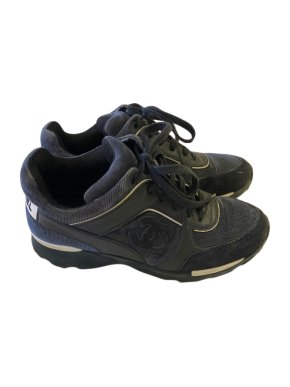 Chanel navy CC trainers