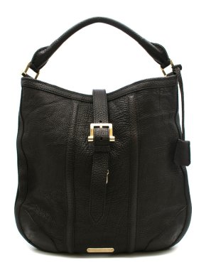 Burberry Large Brown Grained Leather Satchel Tote Bag