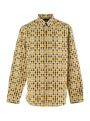 Alexander McQueen Yellow Tone Button Down Check Shirt