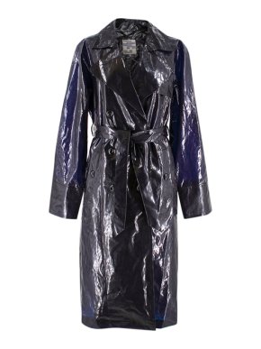 Baum Und Pferdgarten Black Vinyl Diane Coat in Night Sky