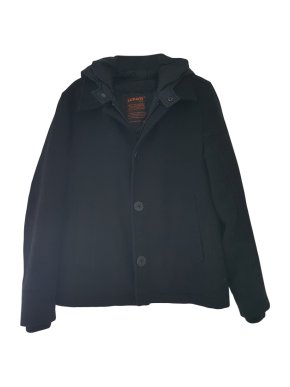 Schott Black Hooded Puffer jacket
