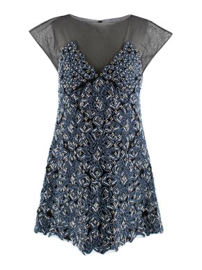 Chanel Two-Tone Tulle Embellished Mini Dress