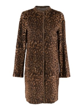 Max Mara Rabbit Fur Animal Print Coat