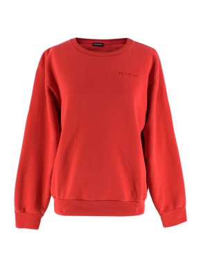 Balenciaga Red Embroidered Logo Sweatshirt