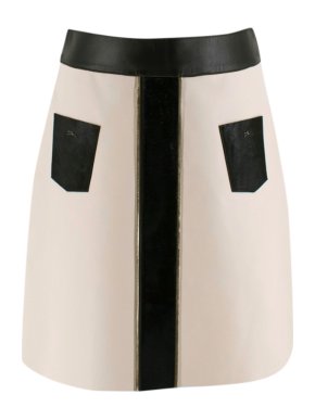 Longchamp Two-Tone Leather Mini Skirt