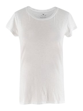 Velvet Short Sleeved Cotton Crew Neck Treesa White Tshirt