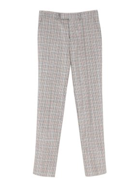 Alexander McQueen Check Silk Blend Straight Leg Trousers