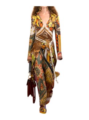 Chloe SS19 Printed Earth Toned Tunic