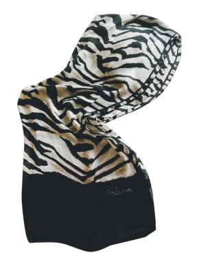 Roberto Cavalli zebra print silk scarf