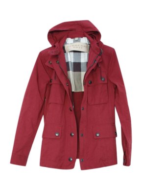 Burberry Brit Red Hooded Rain Jacket