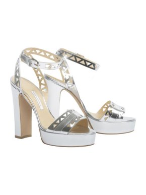 Bionda Castana cut-out silver mirror sandals