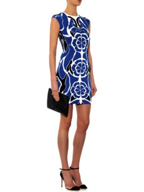 Alexander McQueen Flower-intarsia Stretch-knit Dress