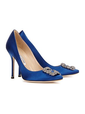 Manolo Blahnik Hangisi 105 royal blue satin pumps