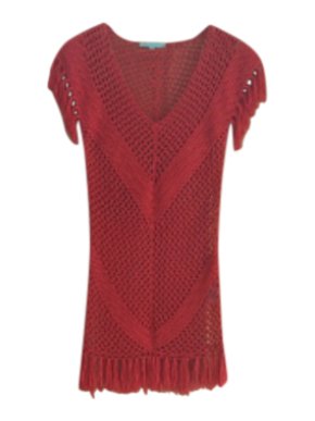 Melissa Odabash Red Mesh Beach Dress