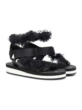 Midnight 00 Polka-dot tulle-strap sandals