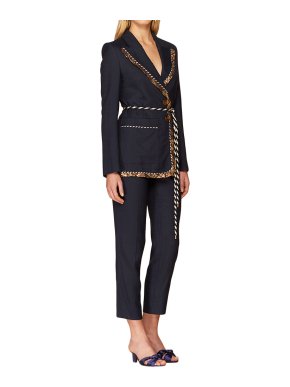 Peter Pilotto Navy Single Breasted Tailored Textured Suit