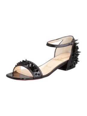 Christian Louboutin Black Patent Druide Spike Sandals