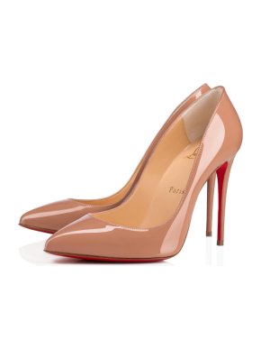 Christian Louboutin Pigalle Follies nude patent leather 100mm pumps