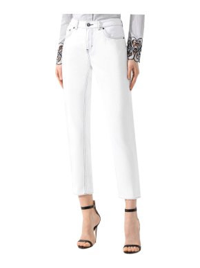 Escada White Contrast Stitch Boyfriend Jeans