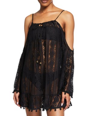 Pily Q Black Cutout Cara Lace Cover-Up
