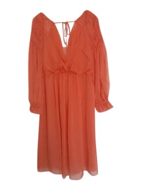 Alberta Ferretti Orange Silk Draped Dress
