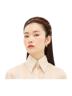 Fendi Monogram Shearling Hair Band