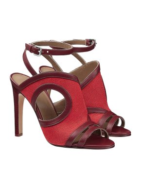 Hermes Cut-Out Rafaella Bordeaux Sandals