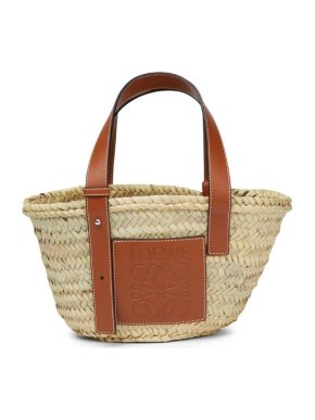 Loewe Straw & Leather Basket Bag