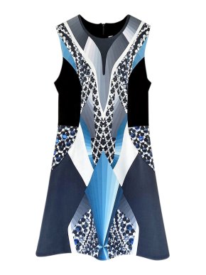 Peter Pilotto 3D Patchwork Printed Sleevless Dress