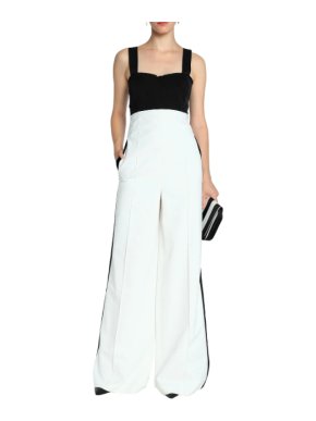 Amanda Wakeley Harmony frayed two-tone faille and crepe jumpsuit