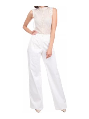 Armani Collezioni Ivory Flared High Waist Pants