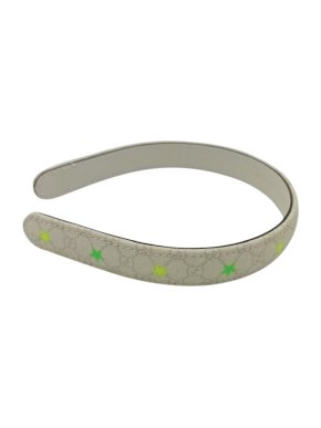 Gucci Beige Monogram Headband with Neon Star Print