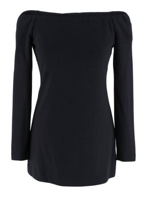 Tibi Off-Shoulder Navy Top