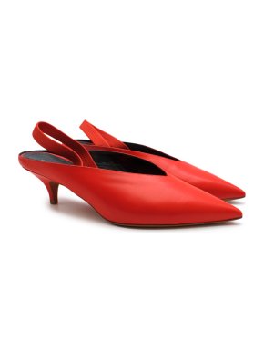 Celine Red Leather Slingback Pumps