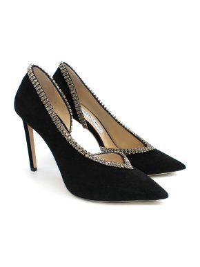 Jimmy Choo Lilian 100 embellished suede pumps
