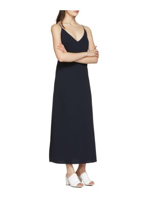 Atea Oceanie Navy Long Slip Dress