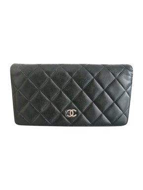 Chanel Black Quilted Leather Bi-Fold Wallet