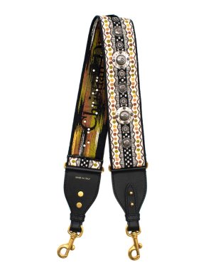Chrisitan Dior Embroidered Studded Canvas Shoulder Strap