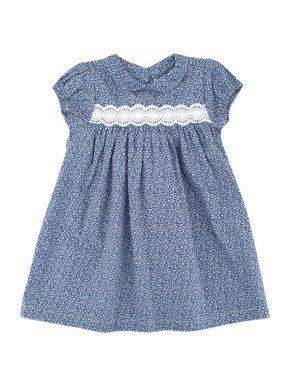 Cairenn Foy Poppy Style Girls Dress in Navy Leaf