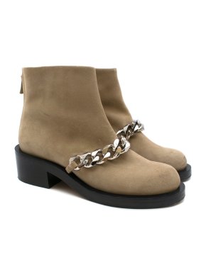 Givenchy Camel Chain Suede Leather Ankle Boot