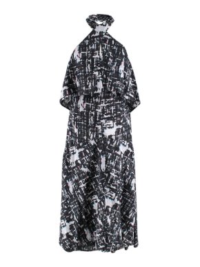 Chanel Printed Halterneck Apron Cotton Dress