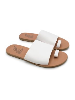 Ancient Greek Sandals White Leather Sandals