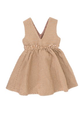 Minilette oahu houndstooth brown & white dress