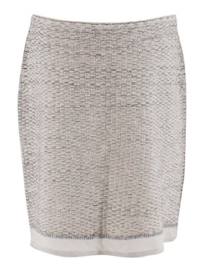 Prada Cream/Black Stretch Tweed Skirt