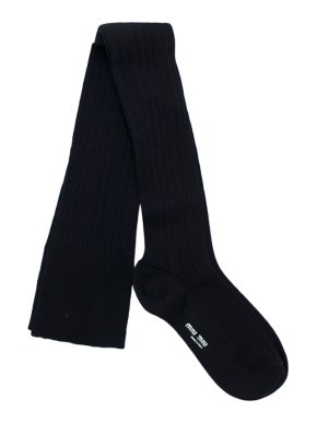 Miu Miu Navy Wool Stockings