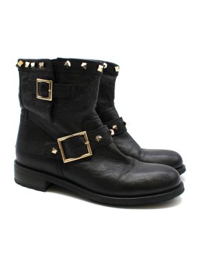 Jimmy Choo black studded youth boots
