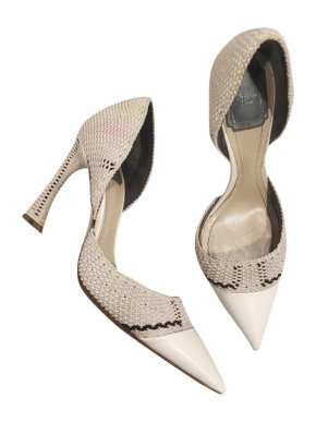 Dior Leather Woven D'orsay Pumps