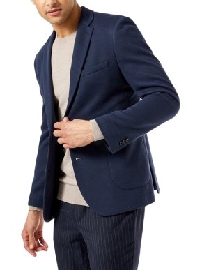 Michael Kors Woven Navy Tailored Jacket