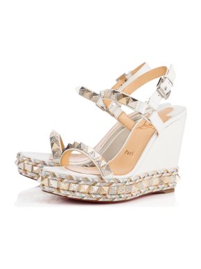 Christian Louboutin Pyraclou 110 wedge sandals in Studded Latte